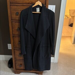 Zara Black  Coat with Oversized Fit and Shawl Collar